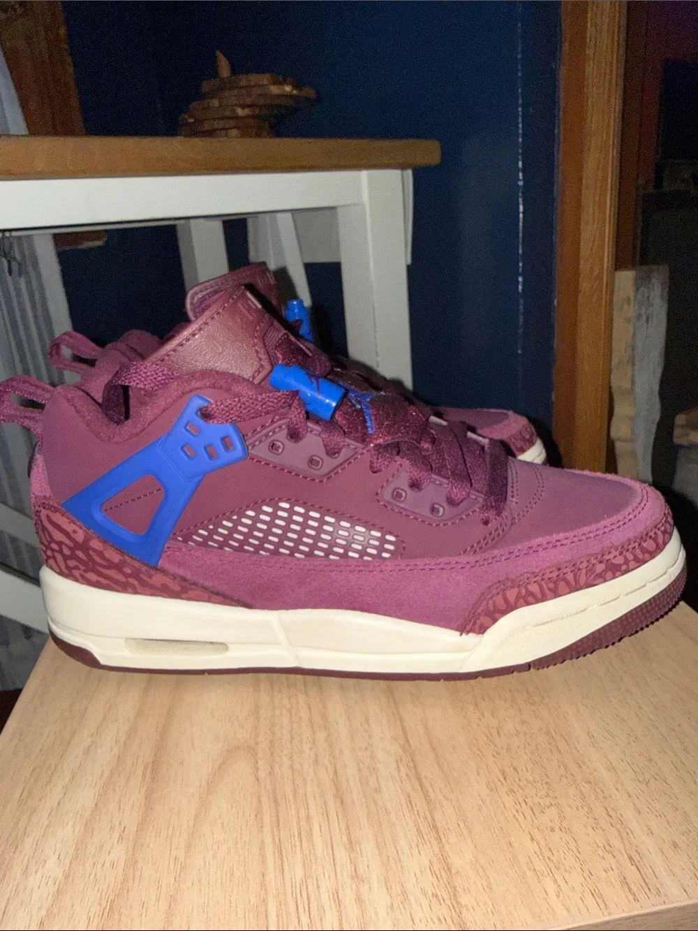 Jordan Spizike Low-Bordeaux/Hyper Royal/Sail Kids Size 4.5Y